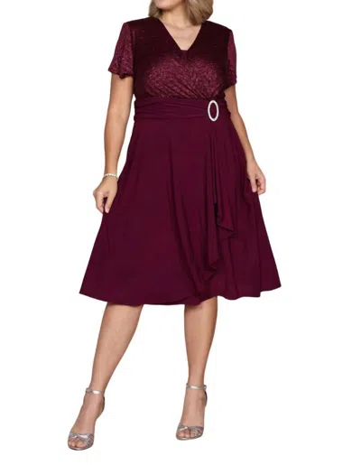 R & M Richards Short Mother Of The Bride Dress In Merlot In Red