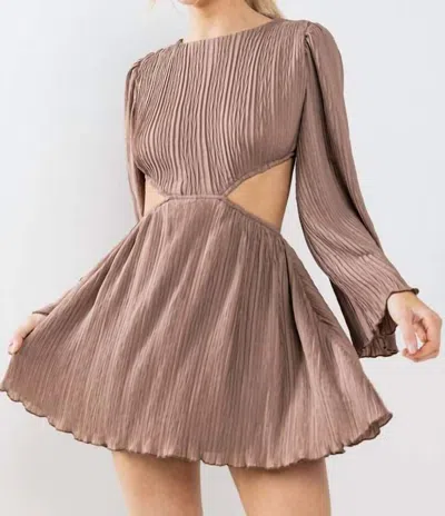 Better Be Sparking Rumors Cutout Dress In Mocha In Brown