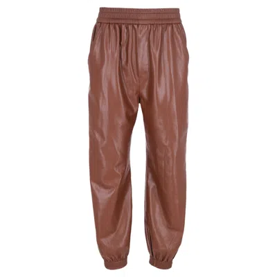 Nanushka Elastic Waist Pants In Brown Polyester In Brown