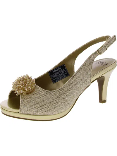 Jones New York Womens Embellished Slip-on Slingback Heels In Multi