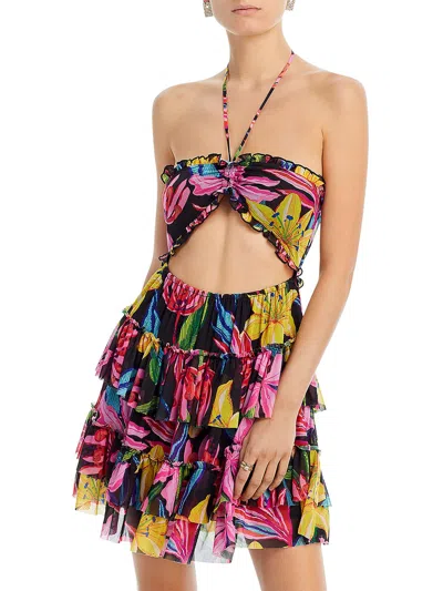 Rococo Sand Printed Cutout Mini Dress In Multi