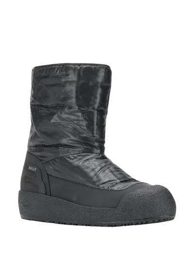 Bally Cuper Men's Dark Blue Curling Shearling-lined Boots Size 8 In Grey