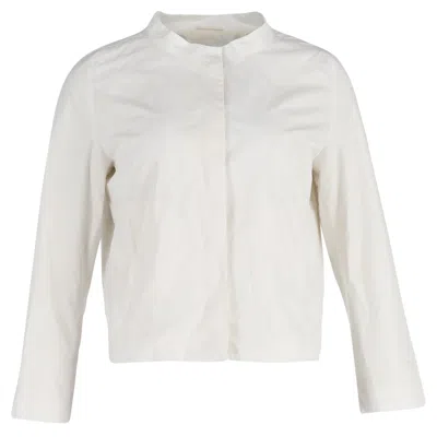 Jil Sander Short Jacket In White Silk In White