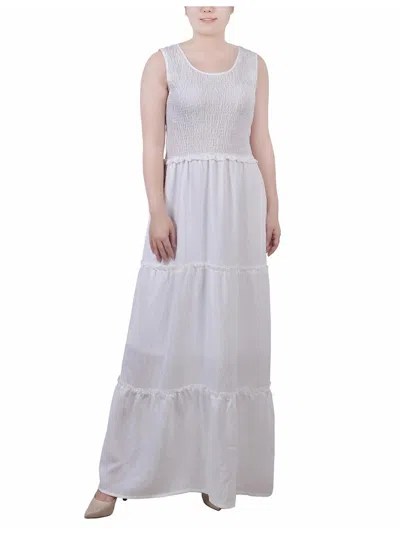 Ny Collection Petite Sleeveless Maxi Dress In White
