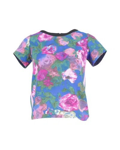 Sandro Cut-out T-shirt In Floral Print Polyester In Multi