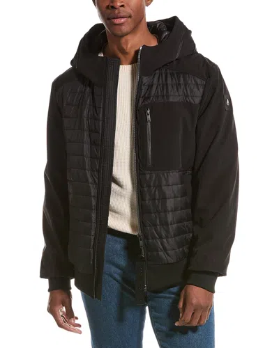 Moose Knuckles Men's Black Techno Fabric Jacket In Grey