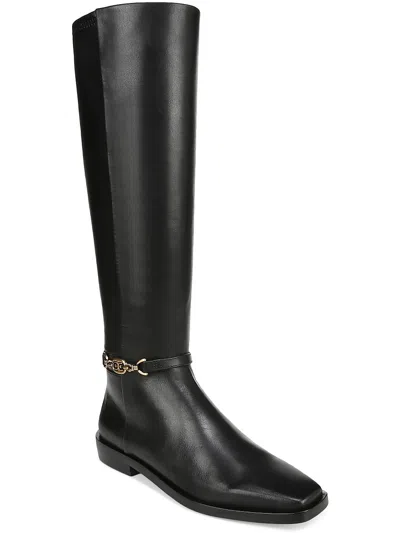Sam Edelman Clive Womens Leather Square Toe Knee-high Boots In Black
