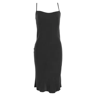 Joseph Square Neck Midi Dress In Black Silk In Black