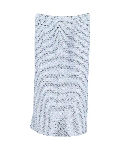 Alessandra Rich Midi Skirt In Blue Cotton In Blue