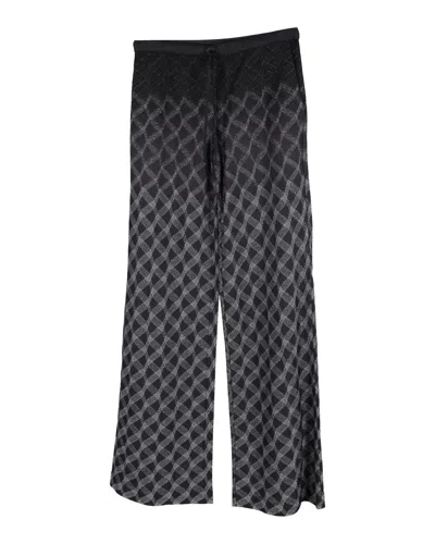 Missoni Patterned Wide-leg Pants In Black Rayon In Black