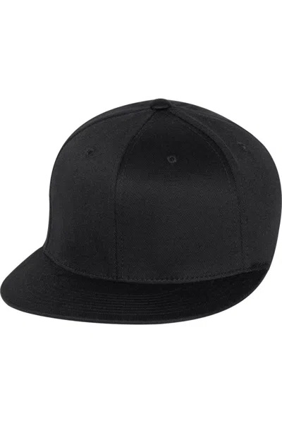 Flexfit Pro-baseball On Field Flat Bill Cap In Black