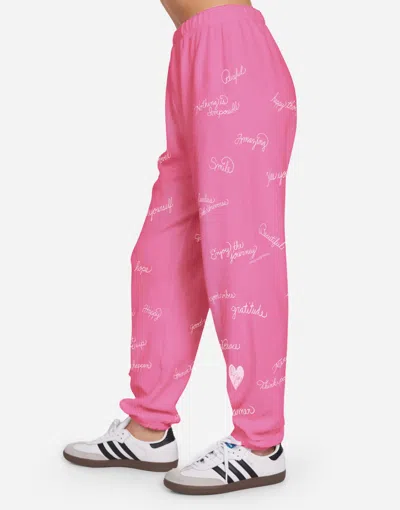 Lauren Moshi X Tanzy X Happy Thoughts In Bright Pink