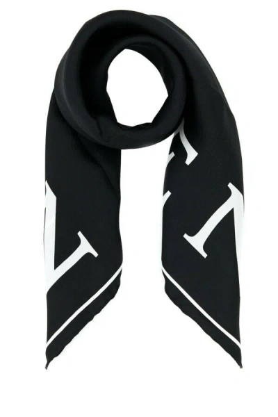 Alexander Mcqueen Luxurious Rectangular Silk Scarf Accessory In Black
