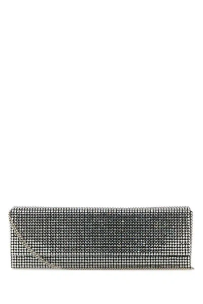 Amina Muaddi Women's Embellished Satin Amini Paloma Clutch In Silver