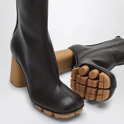 Bottega Veneta Shore 70 Nappa Leather Ankle Boots In Brown