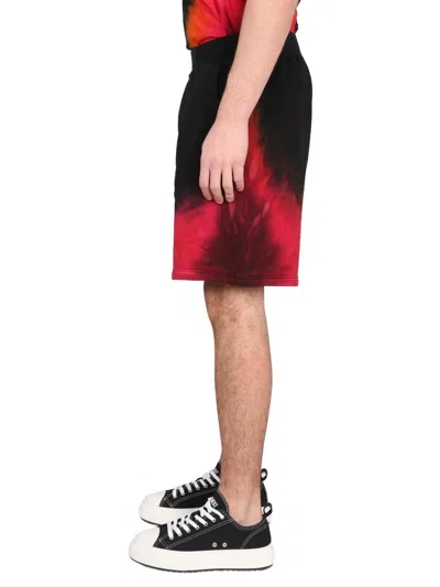 Dsquared2 Relaxed Fit Shorts With Flame Print In Multicolor