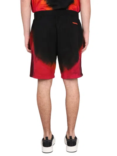 Dsquared2 Relaxed Fit Shorts With Flame Print In Multicolor