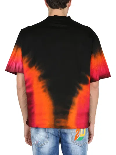 Dsquared2 D2 Flame Dropped Shoulder T-shirt In Multicolor