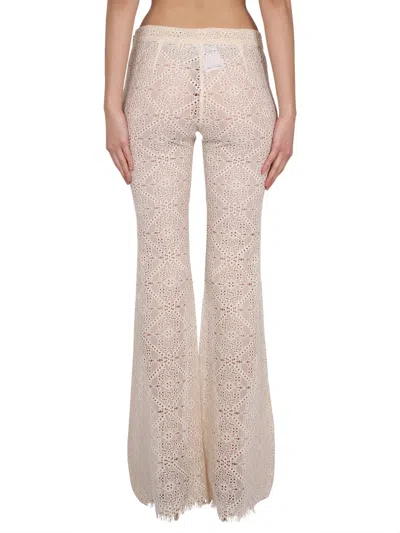 Dsquared2 Flared Pants With Intricate All-over Embroidery In Multicolor