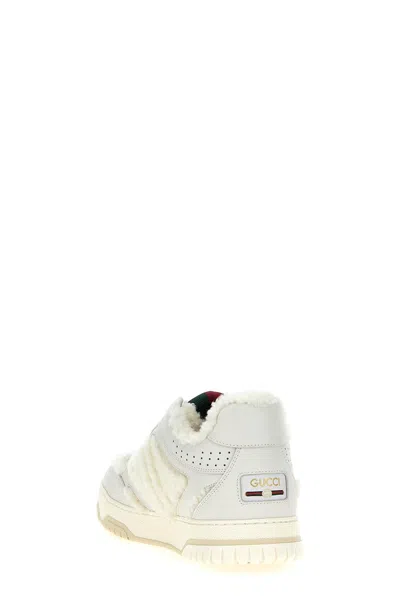 Gucci Reweb Sparrow Low-top Leather Sneakers In White