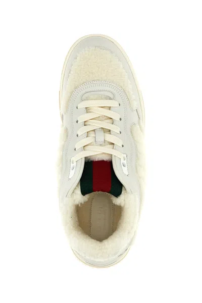Gucci Reweb Sparrow Low-top Leather Sneakers In White