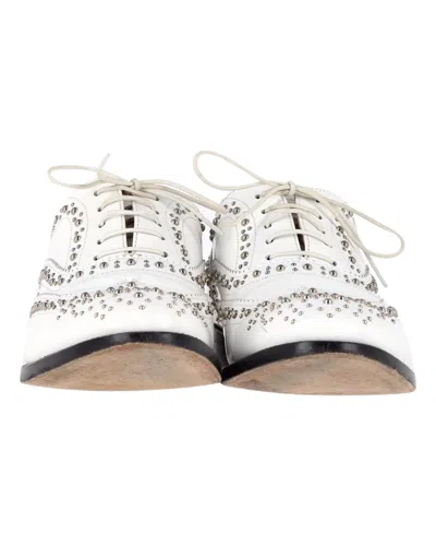 Church's Studded Brogues In White Leather In White