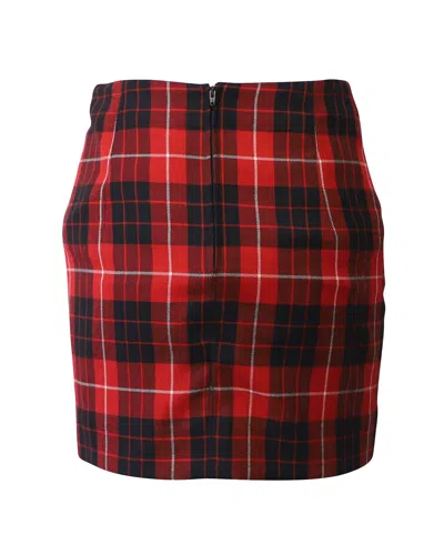 Jean Paul Gaultier Plaid Skirt In Red Wool In Red