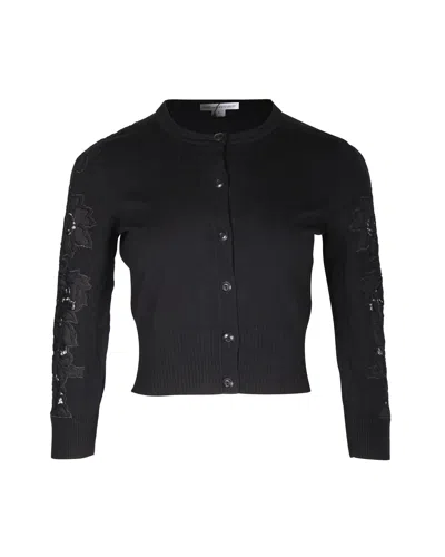 Diane Von Furstenberg Doris Cardigan In Black Wool In Black