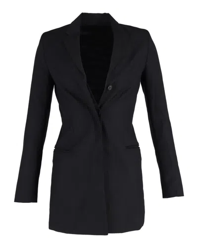 Acne Studios Center Twill Long Jacket In Black Cotton In Black