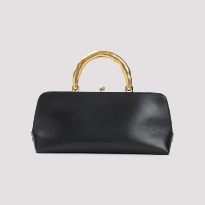Jil Sander Goji Mini Leather Handbag In Black
