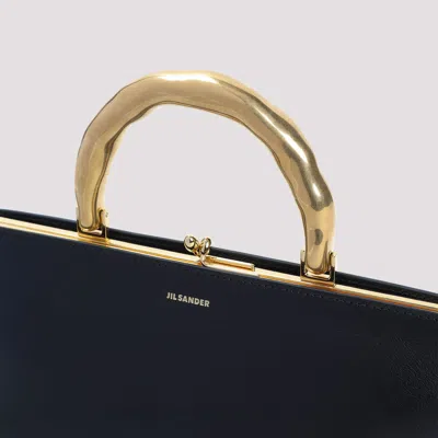 Jil Sander Goji Mini Leather Handbag In Black