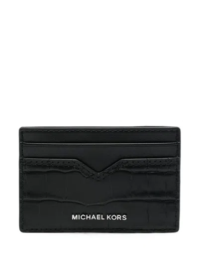 Michael Kors Hudson Notched Cardcase In Black