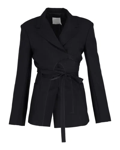 Christopher Esber Tie-waist Blazer In Black Polyester In Black