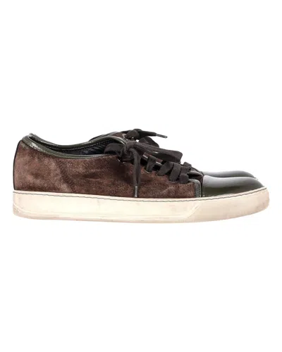Lanvin Classic Tennis Sneakers In Brown Suede In Brown