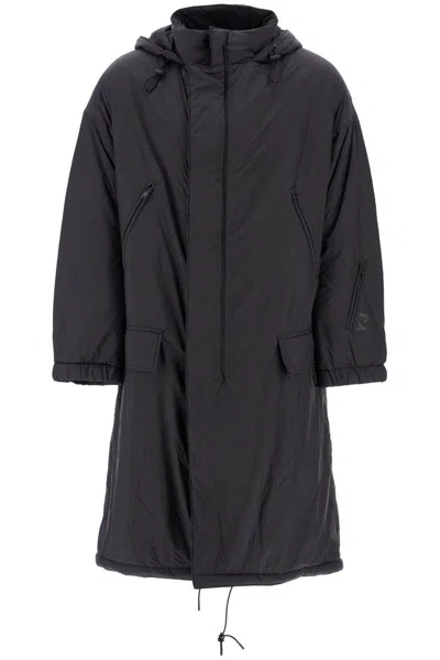 Shop Y-3 Long Padded Nylon Parka Coat In Black