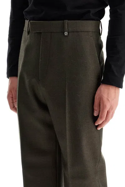 Shop Burberry Wool Twill Trousers In Eight In Brown