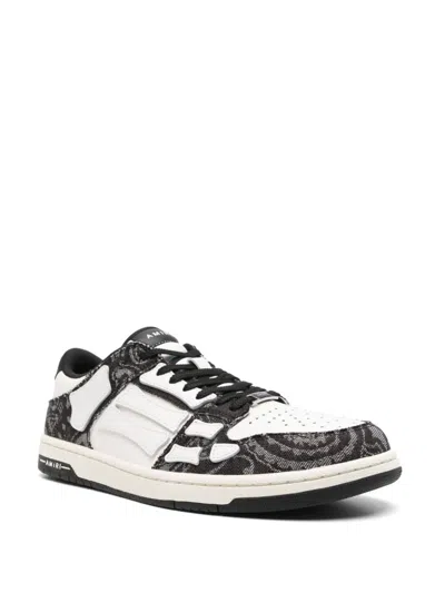 Amiri Multicolor Leather And Fabric Bandana Denim Skel Sneakers