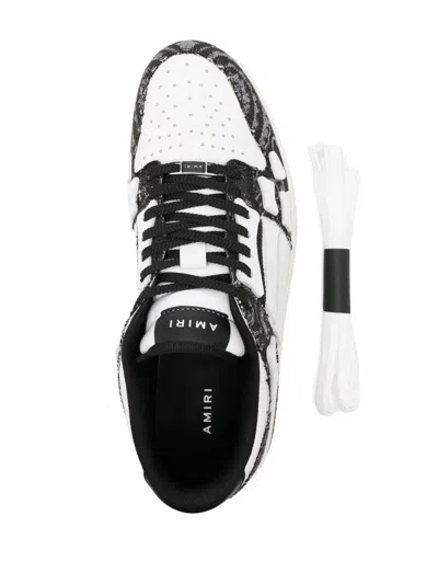 Amiri Multicolor Leather And Fabric Bandana Denim Skel Sneakers