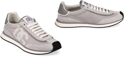 Dolce & Gabbana Man Grey Suede And Mesh Dg Aria Sneakers