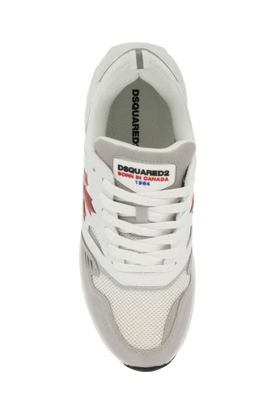 Dsquared2 Sneakers - Vitello+suede+mesh - Bianco+rosso