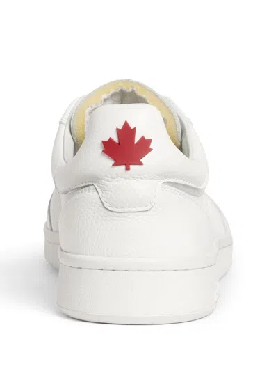 Dsquared2 Man Sneakers White Size 6.5 Leather