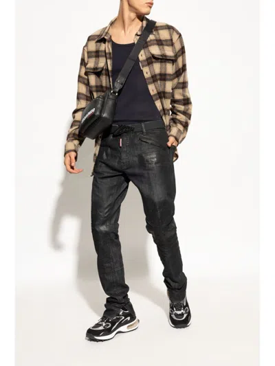 Dsquared2 Bubble Black Suede And Mesh Running Sneakers