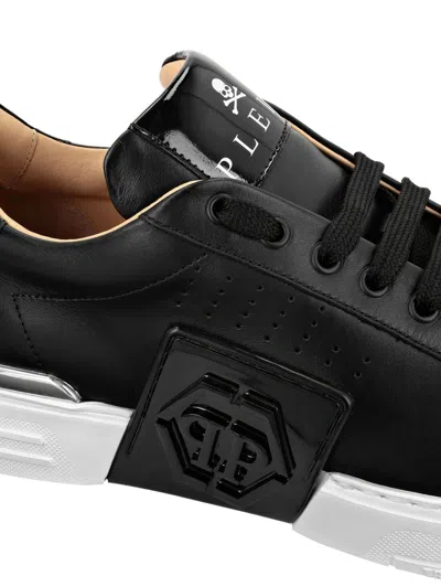 Philipp Plein Leather Sneakers With Distinctive Logo Detail