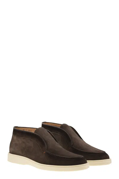 Santoni Suede Detroit High-top Loafers