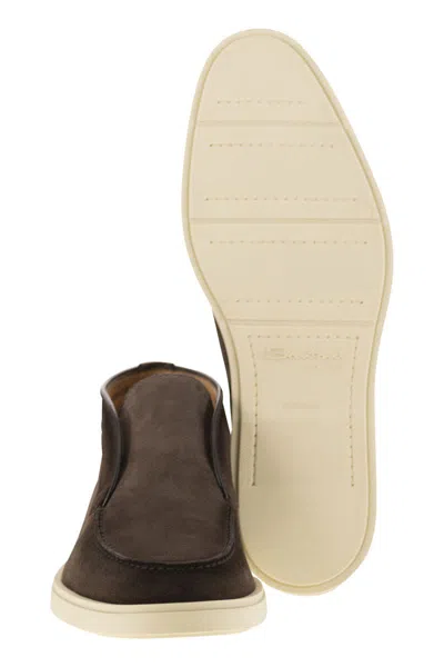 Santoni Suede Detroit High-top Loafers