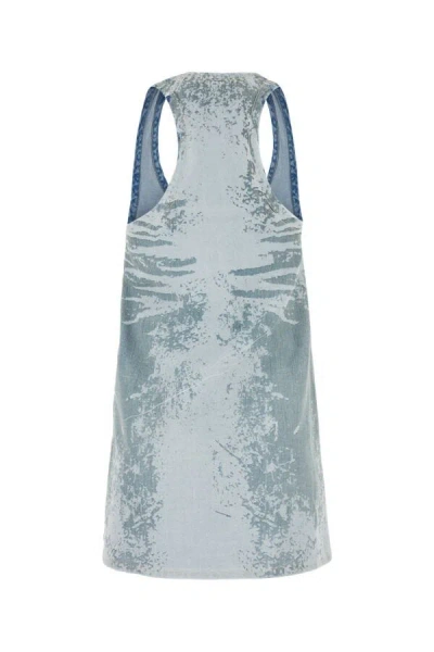 Diesel Mini Abito In Denim Stampato Donna In Multicolor
