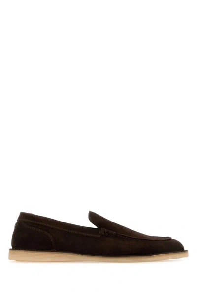 Dolce & Gabbana Suede Loafers In Brown