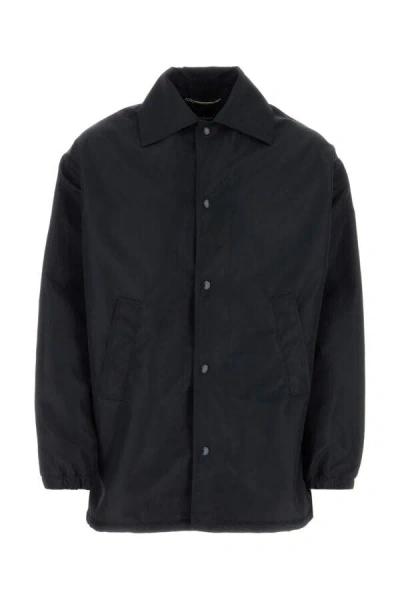 Dolce & Gabbana Sleeved Midnight Jacket In Nylon In Blue