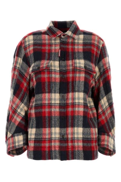 Dsquared2 Dsquared Woman Embroidered Flannel Dean Shirt In Multicolor