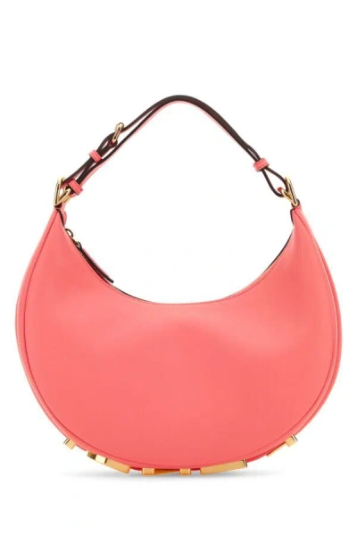 Fendi Logo-lettering Leather Bag In Pink